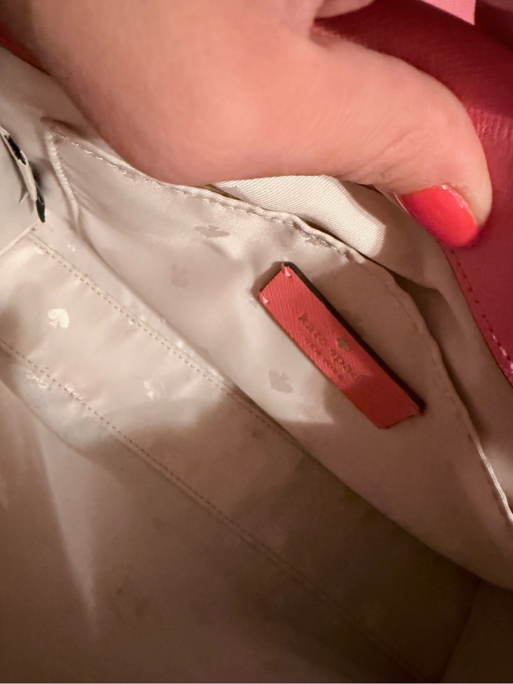 Kate Spade Coral Leather Crossbody/Clutch with Gold Chain - Picture 9 of 16